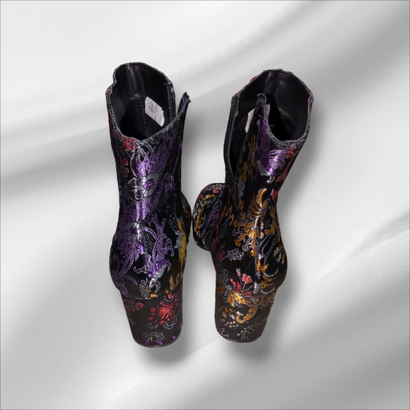 Brash Tapestry ankle boots size 9 in black Floral pattern - Picture 5 of 7